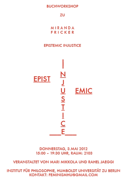 Fricker - Buchworkshop - Epistemic Injustice.jpg